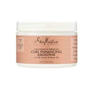 sheamoisture smoothie curl enhancing cream for thick, curly hair coconut and hibiscus sulfate and paraben free 12 oz