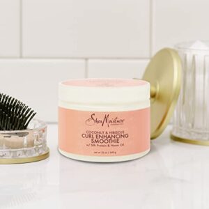 SheaMoisture Smoothie Curl Enhancing Cream for Thick, Curly Hair Coconut and Hibiscus Sulfate and Paraben Free 12 oz