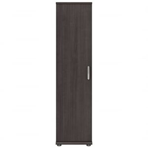 Bush Business Furniture Universal Tall Narrow Storage Cabinet with Door and Shelves, Storm Gray