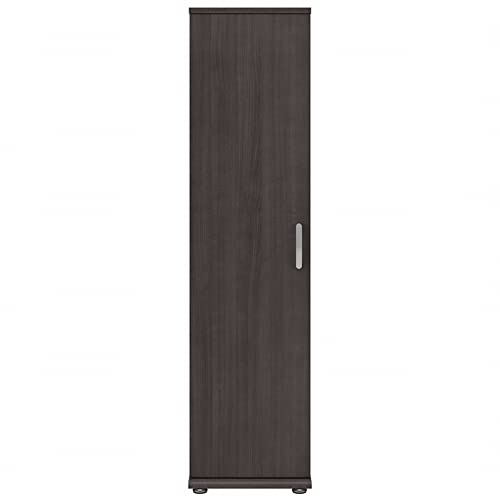 Bush Business Furniture Universal Tall Narrow Storage Cabinet with Door and Shelves, Storm Gray