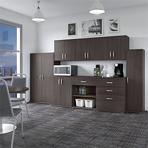 Bush Business Furniture Universal Tall Narrow Storage Cabinet with Door and Shelves, Storm Gray