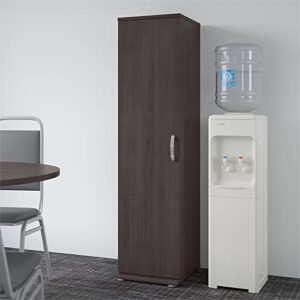 Bush Business Furniture Universal Tall Narrow Storage Cabinet with Door and Shelves, Storm Gray