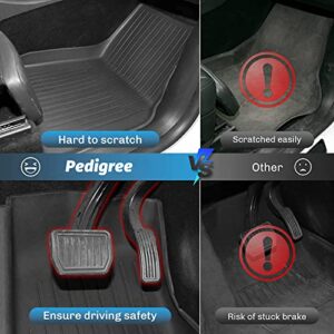 Pedigree 3D Floor Mats Compatible with 2021 2022 2023 Tesla Model Y Custom Fit Black TPE Floor Liners 1st & 2nd Row All-Weather Protection(Floor mats)