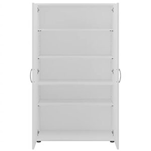 Bush Business Furniture Universal 5 Piece Modular Closet Storage Set with Floor and Wall Cabinets, White