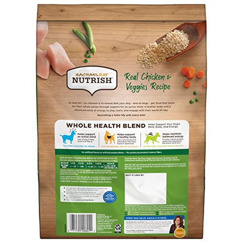 Rachael Ray Nutrish Premium Natural Dry Dog Food, Real Chicken & Veggies Recipe, 6 Pounds (Packaging May Vary)