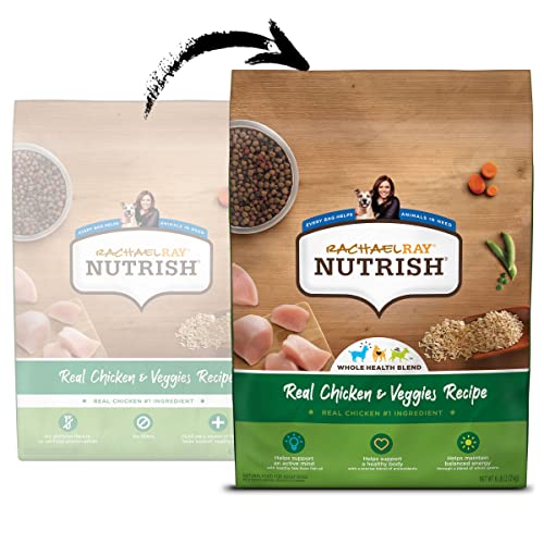 Rachael Ray Nutrish Premium Natural Dry Dog Food, Real Chicken & Veggies Recipe, 6 Pounds (Packaging May Vary)