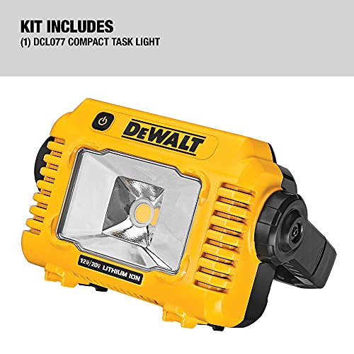 DEWALT 12V/20V MAX LED Work Light, Compact with 360 Degree Rotating Handle, 2000 Lumens of Brightness, Cordless, Bare Tool Only (DCL077B)