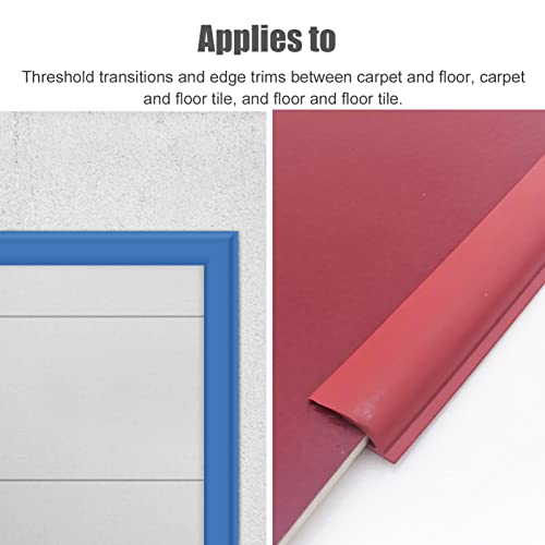 PVC Flexible Edging Trim Strip for Door Floor Mats, Self Adhesive Carpet Threshold Transition Strip for Edge Threshold with a Height Less Than 6mm (Color : Gray, Size : Length 3m/118in)