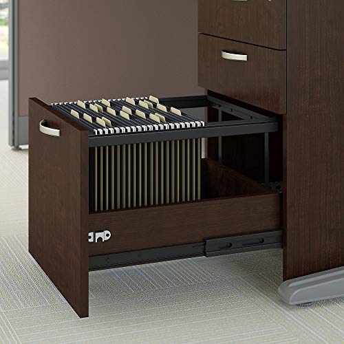 Bush Business Furniture Office in an Hour 2 Person Cubicle Workstations in Mocha Cherry