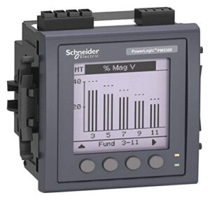 schneider electric power meter, 120/480vac, 125/250vdc input voltage, 3 phase, 1, 5 amps, accuracy: ±0.50%