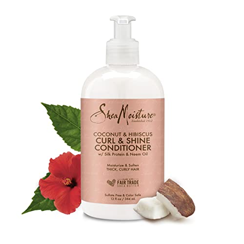 SheaMoisture Conditioner Curl Shine Silicone for Curly Hair Coconut Hibiscus Moisturize & Define 13oz