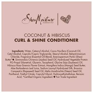 SheaMoisture Conditioner Curl Shine Silicone for Curly Hair Coconut Hibiscus Moisturize & Define 13oz