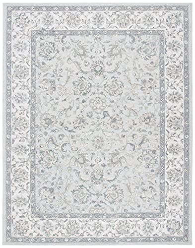 SAFAVIEH Glamour Collection 9' x 12' Light Blue/Ivory GLM628M Handmade Premium Wool Area Rug