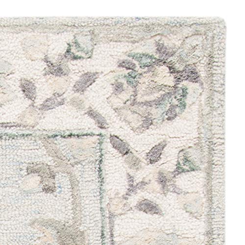 SAFAVIEH Glamour Collection 9' x 12' Light Blue/Ivory GLM628M Handmade Premium Wool Area Rug