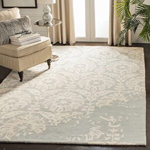 safavieh bella collection 6′ x 9′ light grey/ivory bel125b handmade premium wool area rug