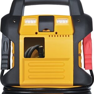 DEWALT DXAEJ14 Digital Portable Power Station Jump Starter: 1400 Peak/700 Instant Amps, 120 PSI Digital Air Compressor, 3.1A USB Ports, Battery Clamps , Yellow