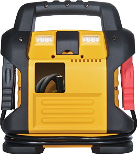 DEWALT DXAEJ14 Digital Portable Power Station Jump Starter: 1400 Peak/700 Instant Amps, 120 PSI Digital Air Compressor, 3.1A USB Ports, Battery Clamps , Yellow