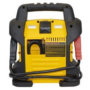 DEWALT DXAEJ14 Digital Portable Power Station Jump Starter: 1400 Peak/700 Instant Amps, 120 PSI Digital Air Compressor, 3.1A USB Ports, Battery Clamps , Yellow