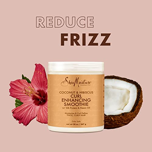 Sheamoisture Curl Enhancing Smoothie for Thick, Curly Hair Coconut and Hibiscus Sulfate and Paraben Free 20 oz