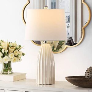 safavieh lighting collection kayden modern ivory ceramic 26-inch bedroom living room home office desk nightstand table lamp (led bulb included)
