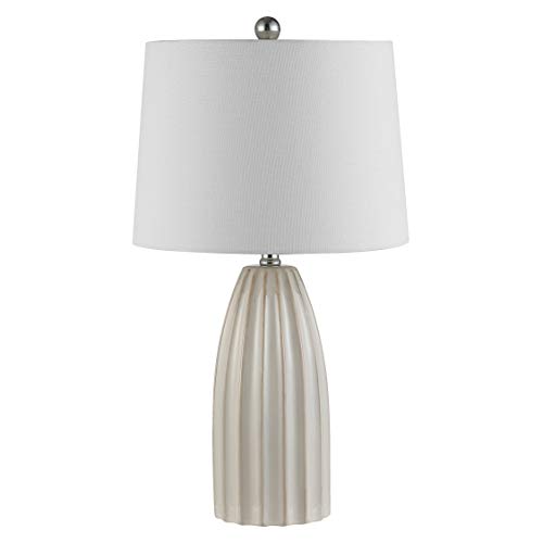 SAFAVIEH Lighting Collection Kayden Modern Ivory Ceramic 26-inch Bedroom Living Room Home Office Desk Nightstand Table Lamp (LED Bulb Included)