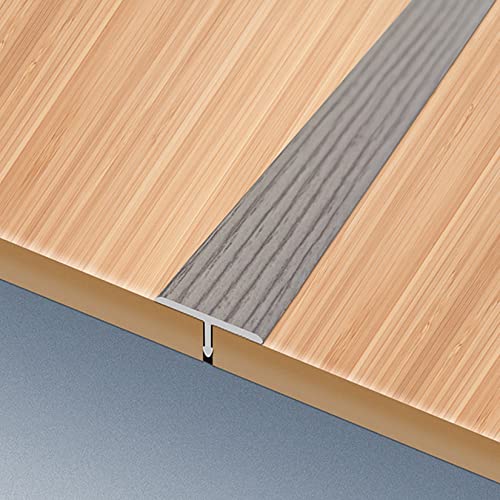 Metal T Molding Transition Strip, Carpet Edge Trim Self Adhesive, Gray Reducer Doorways Threshold Ramp for Flat Floor, Wood Effect Edging Strips (Color : Width 33mm, Size : Length 140cm (55.