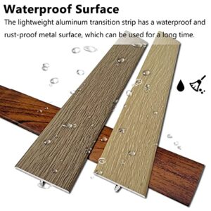 Metal T Molding Transition Strip, Carpet Edge Trim Self Adhesive, Gray Reducer Doorways Threshold Ramp for Flat Floor, Wood Effect Edging Strips (Color : Width 33mm, Size : Length 140cm (55.