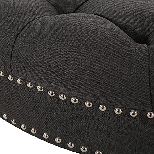 Christopher Knight Home Cimarron Ottoman, Dark Gray + Dark Brown