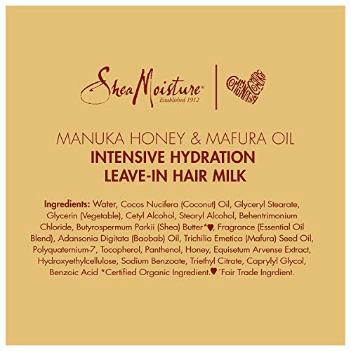 Sheamoisture Hydration Hair Milk for Dry Hair Manuka Honey and Mafura Oil to Hydrate and Style Hair 8 oz