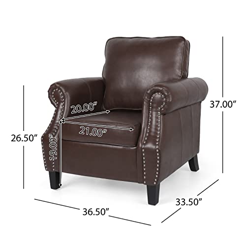 Christopher Knight Home Dowd Club Chair, Dark Brown