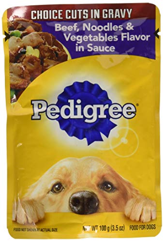 Pedigree Chopped Ground Dinner 8-Pouch Variety Pack,4-Meaty Ground Dinner with Hearty Chicken,4-Beef,Bacon and Cheese Flavors