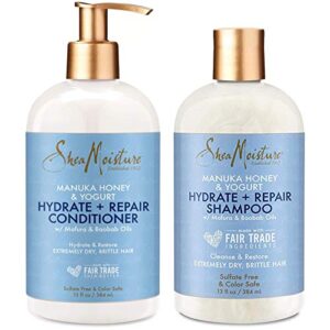 sheamoisture hydrate & repair conditioner for damaged hair manuka honey & yogurt shea butter shampoo and conditioner 13oz