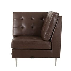 Christopher Knight Home Gebo Sofas, Dark Brown + Chrome