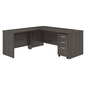 bush business furniture studio c 72w x 30d l shaped desk with mobile file cabinet and 42w return in storm gray