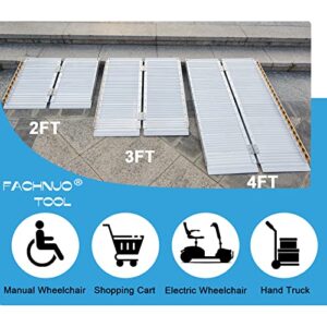 FACHNUO TOOL Wheelchair Ramp 3ft Portable Non-Skid Threshold Ramp 28.3" W x 36''L Aluminum Wheel Chair Ramp for Home Steps Access Entry Doorways with 800lbs Load Capacity