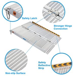 FACHNUO TOOL Wheelchair Ramp 3ft Portable Non-Skid Threshold Ramp 28.3" W x 36''L Aluminum Wheel Chair Ramp for Home Steps Access Entry Doorways with 800lbs Load Capacity