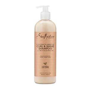 sheamoisture silconefree shampoo for wavy hair and hibiscus parabenfree shampoo, coconut, 24 fl oz