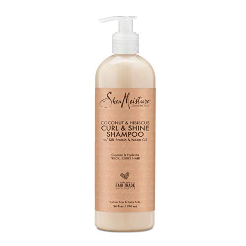 SheaMoisture SilconeFree Shampoo for Wavy Hair and Hibiscus ParabenFree Shampoo, Coconut, 24 Fl Oz