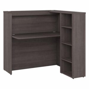 bush business furniture studio c corner bar cabinet with shelves, 48w, storm gray