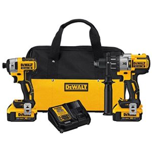 dewalt 20v max hammer drill and impact driver, cordless power tool combo kit with 2 batteries and charger (dck299m2)
