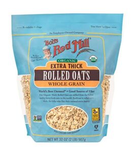 bob’s red mill organic extra thick rolled oats, 32 oz, pack of 1