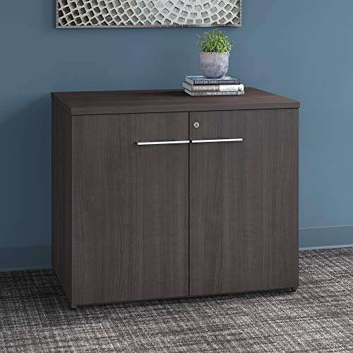 Bush Business Furniture Office 500 Storage Cabinet with Doors-Assembled, 36W, Storm Gray
