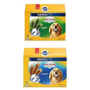 pedigree dentastix large treats for dogs, (2) 3.24 lb packs (60 treats)