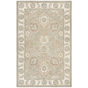 safavieh blossom collection 5′ x 8′ sage / ivory blm702w handmade premium wool area rug