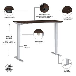 Bush Business Furniture Move 40 Electric Standing Height Adjustable Desk, 72W x 30D, Black Walnut