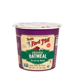 Bob's Red Mill Organic Gluten Free Oatmeal Cup, Fruit & Seed (Pack of 12)