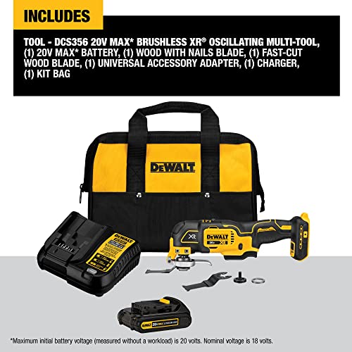 DEWALT 20V MAX* XR Oscillating Tool Kit, 3-Speed (DCS356C1)