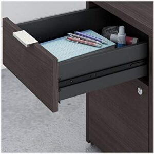 Bush Business Furniture Jamestown L Shaped Desk with Drawers, 60W, Storm Gray