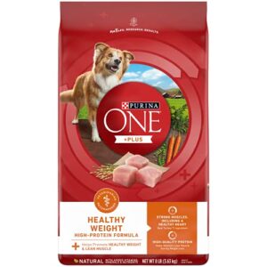 purina one plus healthy weight high-protein dog food dry formula – 8 lb. bags
