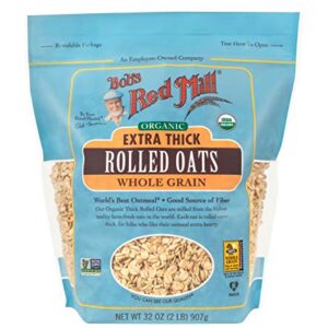 Bob's Red Mill Organic Extra Thick Rolled Oats, 32-ounce (Pack of 4)